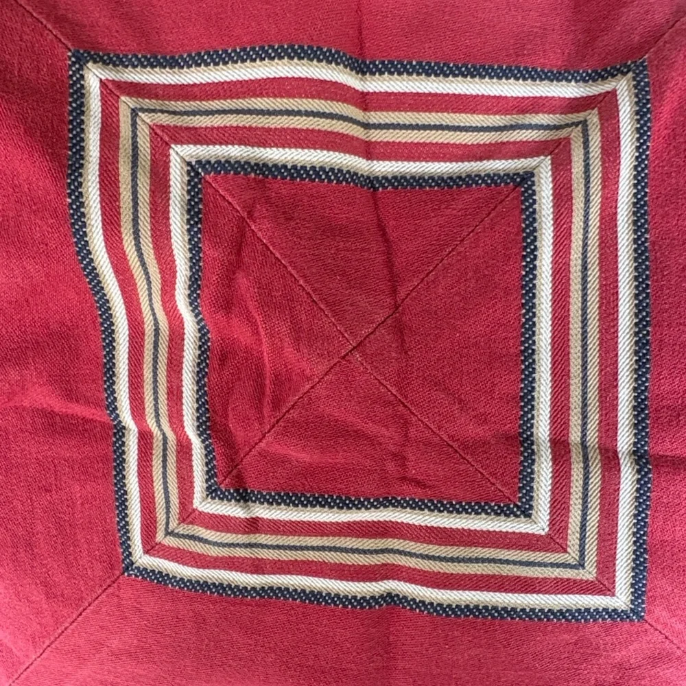 Pottery Barn Red Striped Square Pillow Sham